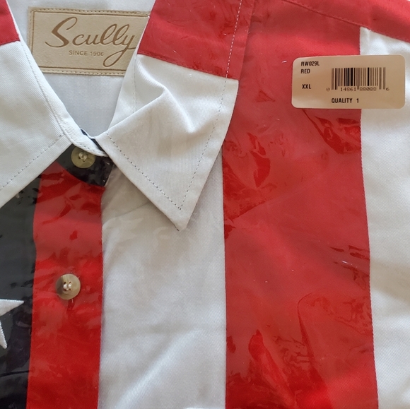Scully American Flag Shirt New With Tags Red, White, and Blue. Size XXL - Picture 6 of 8